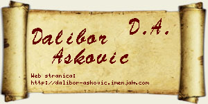 Dalibor Ašković vizit kartica